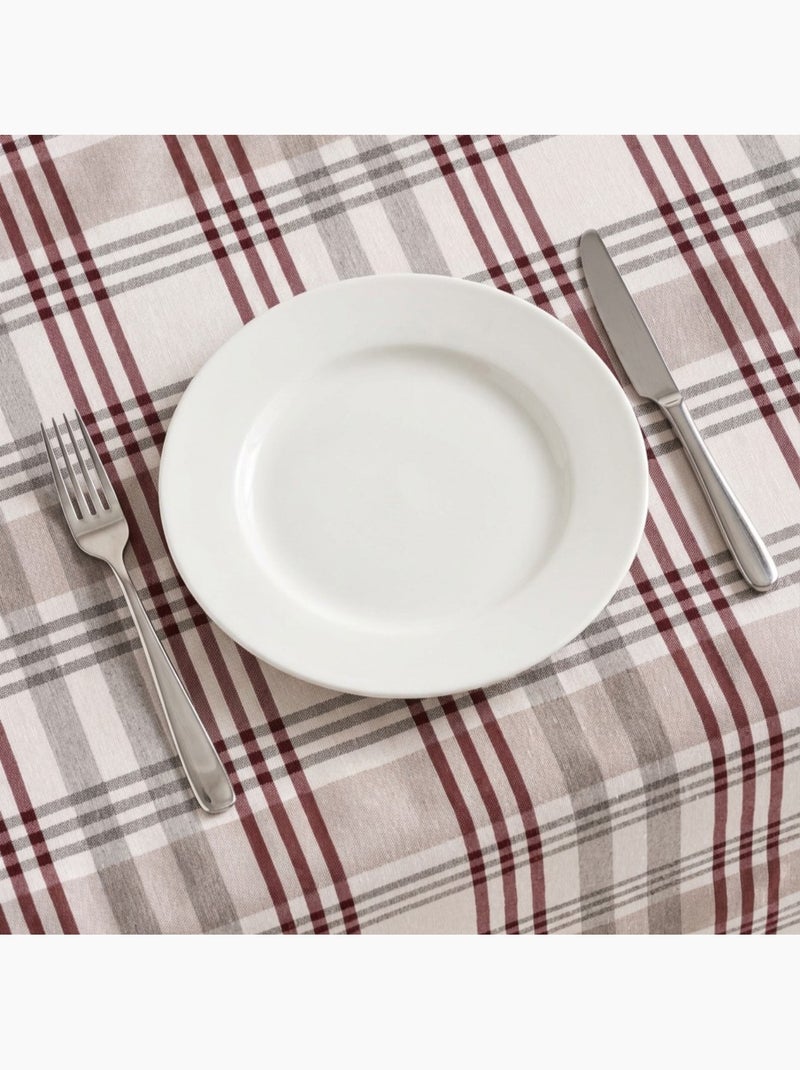 Nappe antitache motif tartan, toucher et tombé naturels - Gamusi. Gris - Kiabi