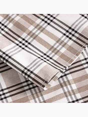 Nappe antitache motif tartan, toucher et tombé naturels - Gamusi.