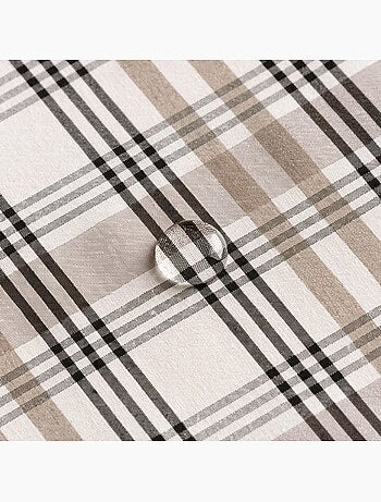 Nappe antitache motif tartan, toucher et tombé naturels - Gamusi.