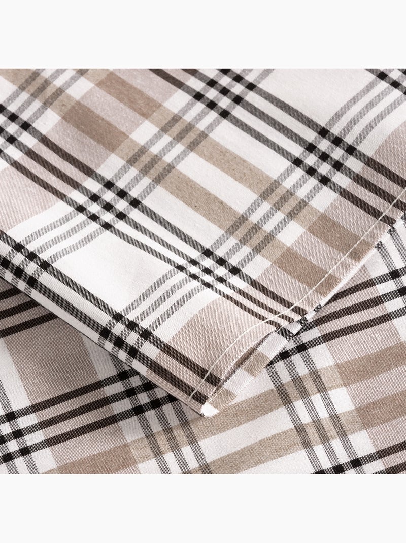 Nappe antitache motif tartan, toucher et tombé naturels - Gamusi. Ocre - Kiabi