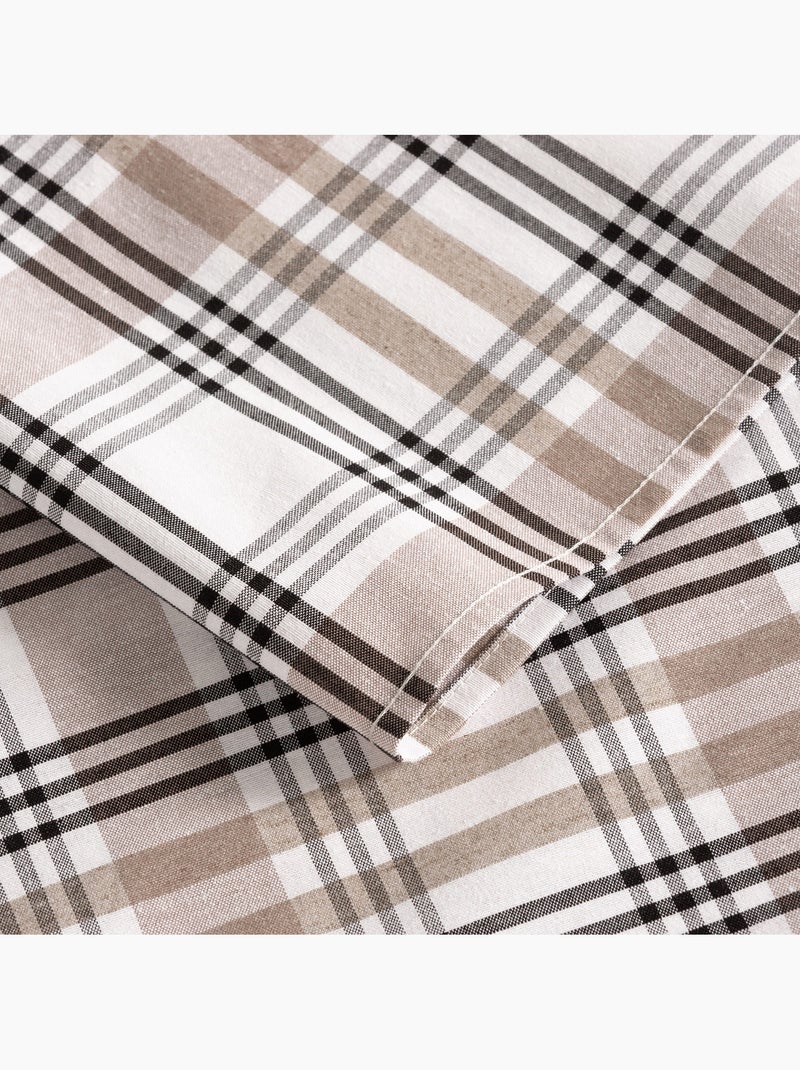 Nappe antitache motif tartan, toucher et tombé naturels - Gamusi. Ocre - Kiabi