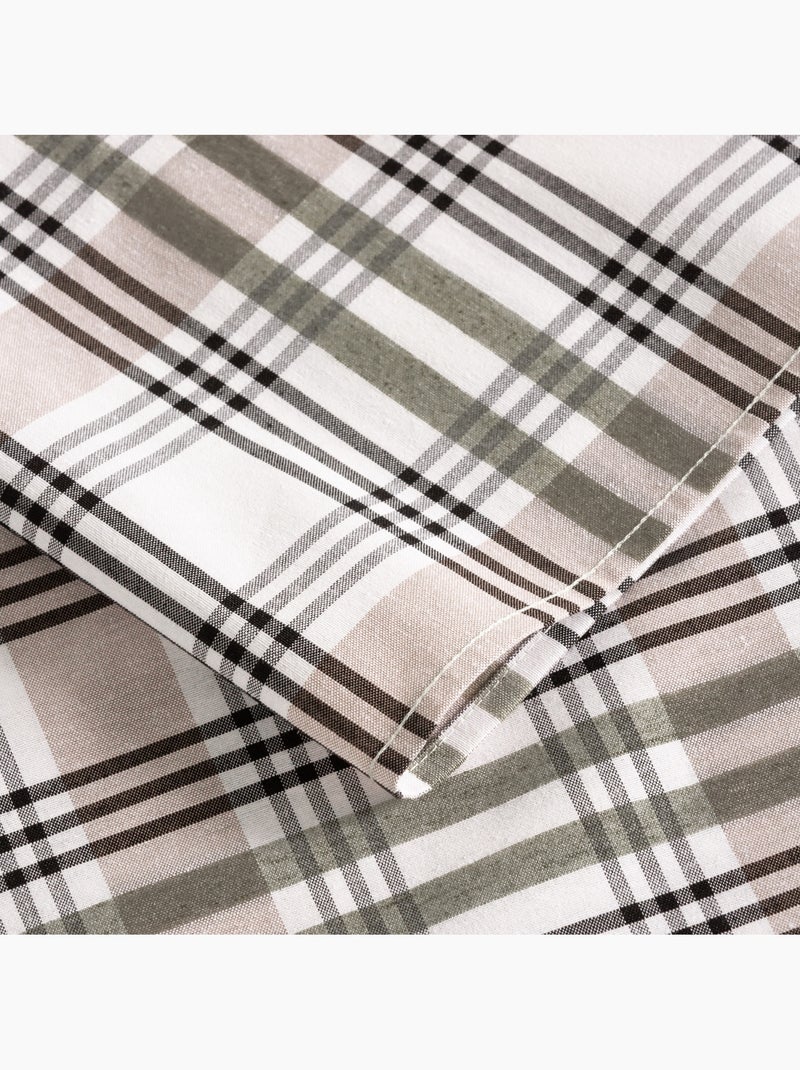 Nappe antitache motif tartan, toucher et tombé naturels - Gamusi. Vert - Kiabi
