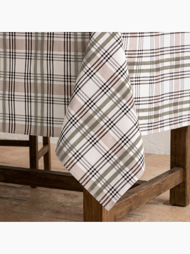 Nappe antitache motif tartan, toucher et tombé naturels - Gamusi. Vert - Kiabi