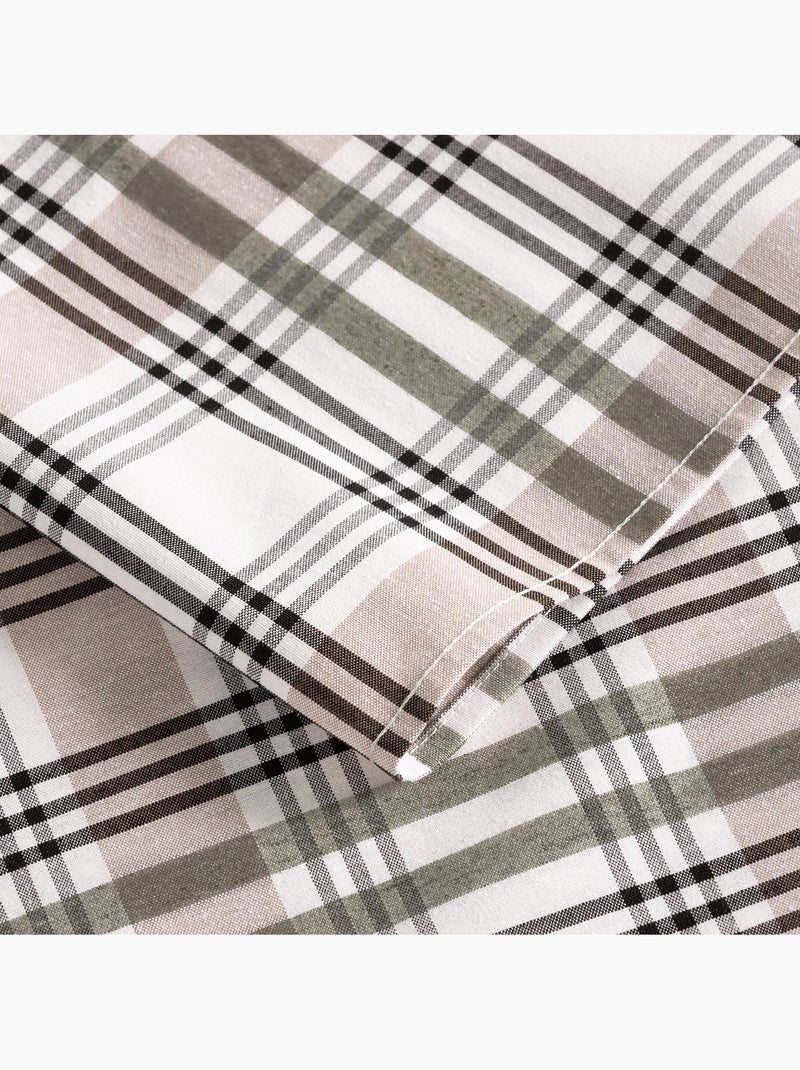 Nappe antitache motif tartan, toucher et tombé naturels - Gamusi. Vert - Kiabi