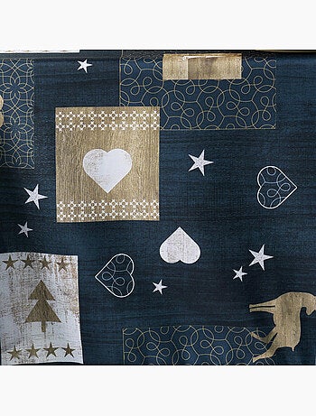 Nappe antitache rectangle 150 x 240 cm polyester imprimé – Augustin bleu