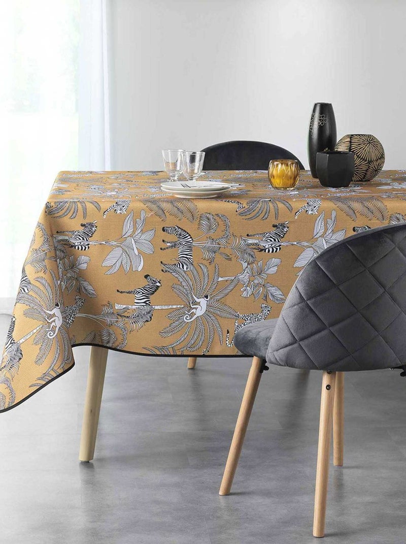 Nappe antitache rectangulaire 150x240 cm Africana Jaune - Kiabi