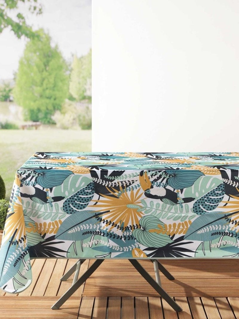 Nappe antitache rectangulaire 150x240 cm Brazilia menthe blanc Blanc - Kiabi