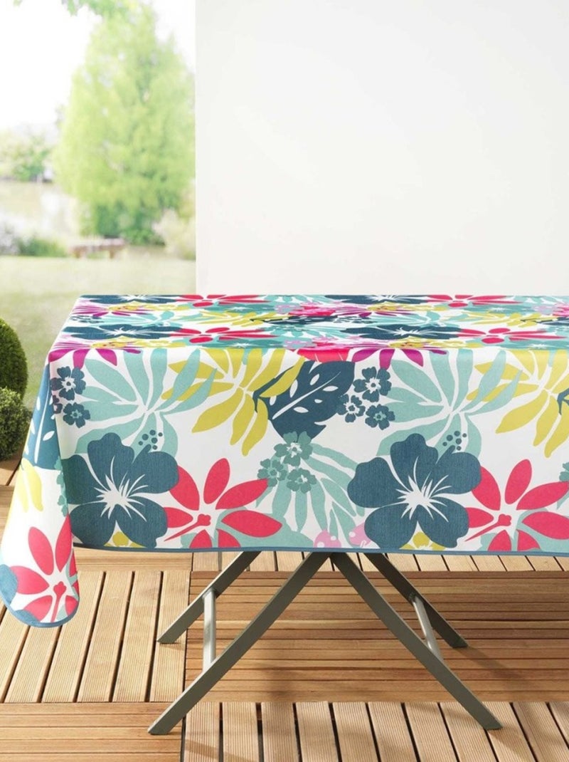Nappe antitache rectangulaire 150x240 cm Hawai blanc Blanc - Kiabi