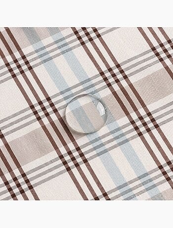 Nappe antitache ronde motif tartan, toucher et tombé naturels - Gamusi.