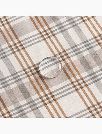 Nappe antitache ronde motif tartan, toucher et tombé naturels - Gamusi.