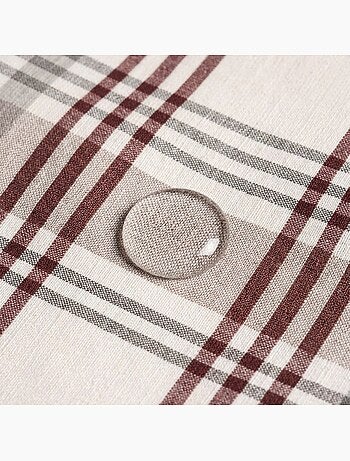 Nappe antitache ronde motif tartan, toucher et tombé naturels - Gamusi.