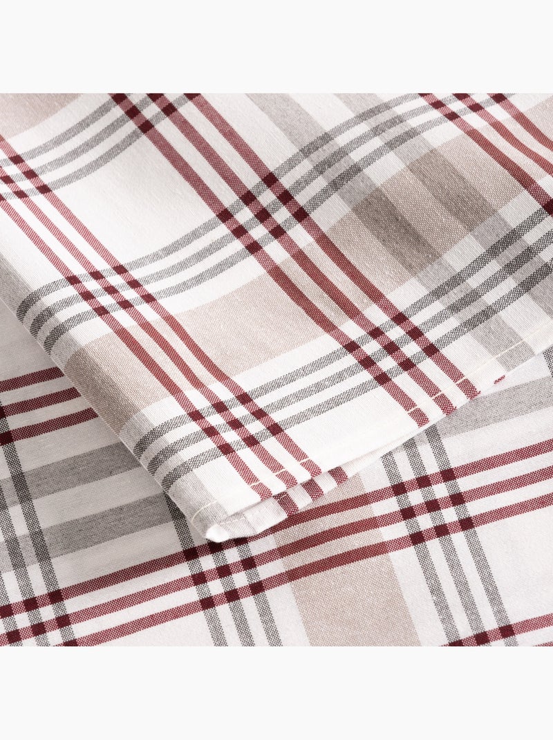 Nappe antitache ronde motif tartan, toucher et tombé naturels - Gamusi. Gris - Kiabi