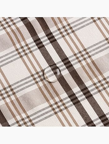 Nappe antitache ronde motif tartan, toucher et tombé naturels - Gamusi.
