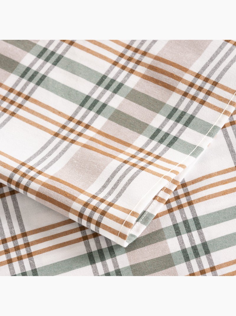 Nappe antitache ronde motif tartan, toucher et tombé naturels - Gamusi. Vert d'eau - Kiabi