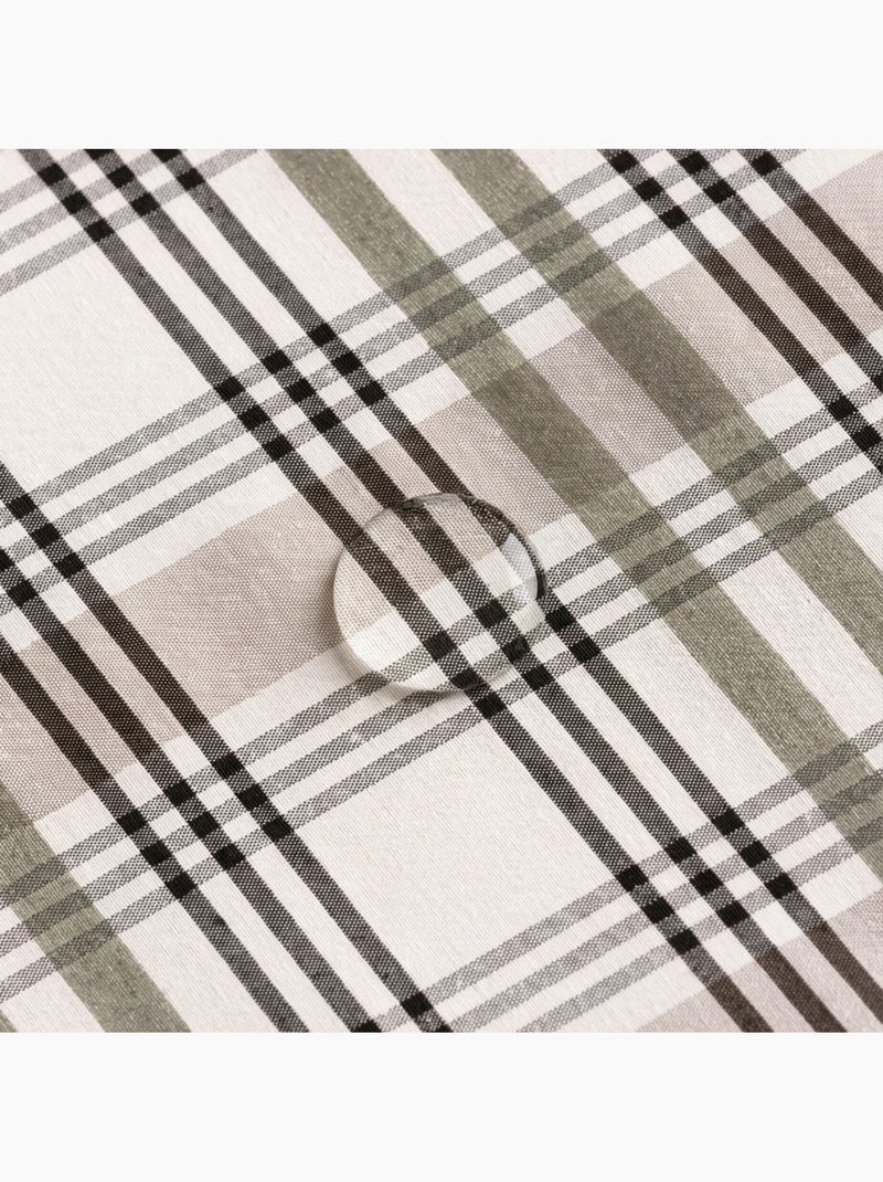 Nappe antitache ronde motif tartan, toucher et tombé naturels - Gamusi. Vert - Kiabi