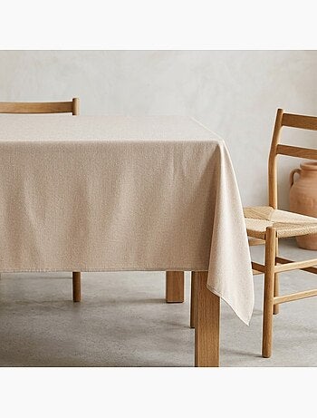Nappe antitache unie, tissu chiné. Chute naturelle, toucher textile - Gamusi.
