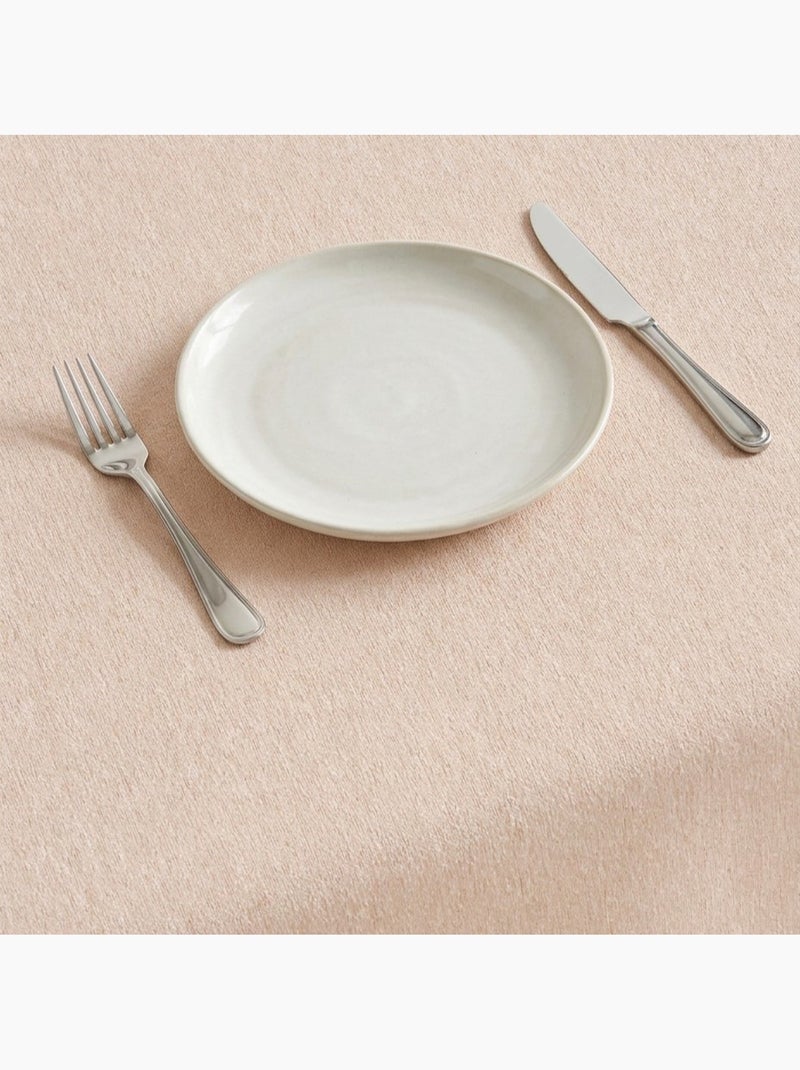 Nappe antitache unie, tissu chiné. Chute naturelle, toucher textile - Gamusi. Beige - Kiabi