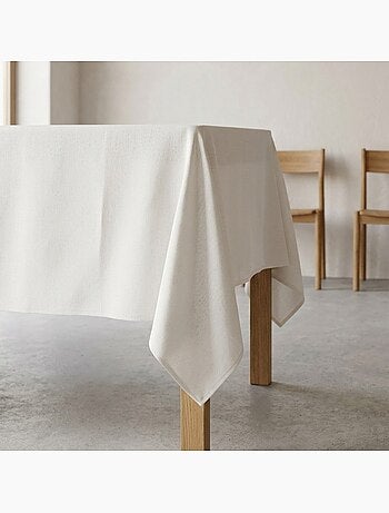 Nappe antitache unie, tissu chiné. Chute naturelle, toucher textile - Gamusi.