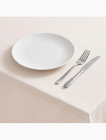 Nappe antitache unie, tissu chiné. Chute naturelle, toucher textile - Gamusi.
