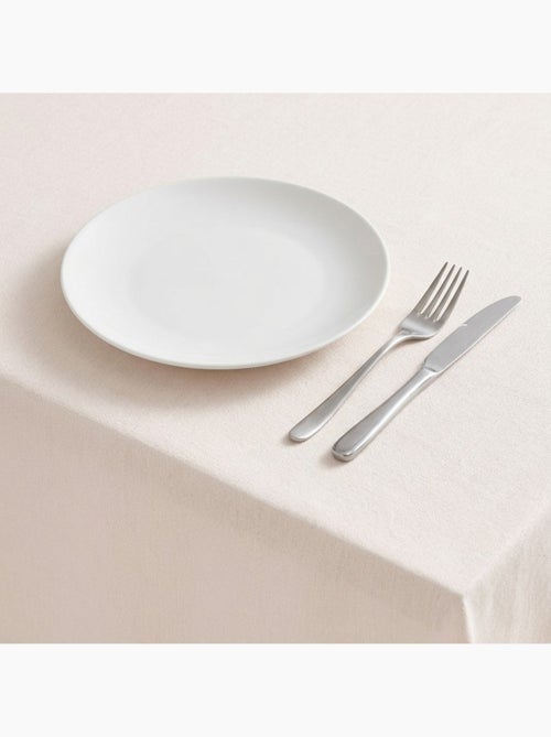 Nappe antitache unie, tissu chiné. Chute naturelle, toucher textile - Gamusi. - Kiabi