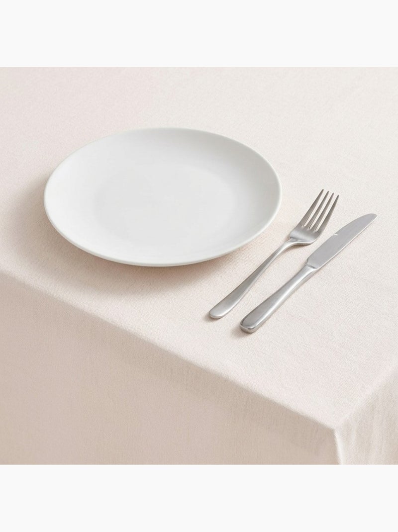Nappe antitache unie, tissu chiné. Chute naturelle, toucher textile - Gamusi. Blanc - Kiabi