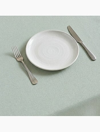 Nappe antitache unie, tissu chiné. Chute naturelle, toucher textile - Gamusi.