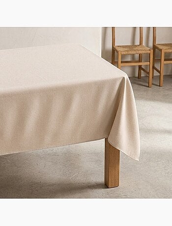 Nappe antitache unie, tissu chiné. Chute naturelle, toucher textile - Gamusi.