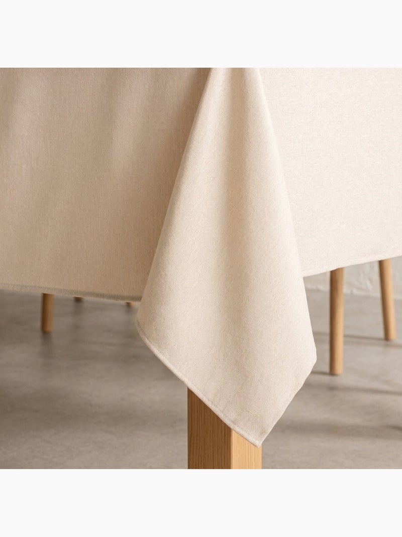 Nappe antitache unie, tissu chiné. Chute naturelle, toucher textile - Gamusi. Ecru - Kiabi