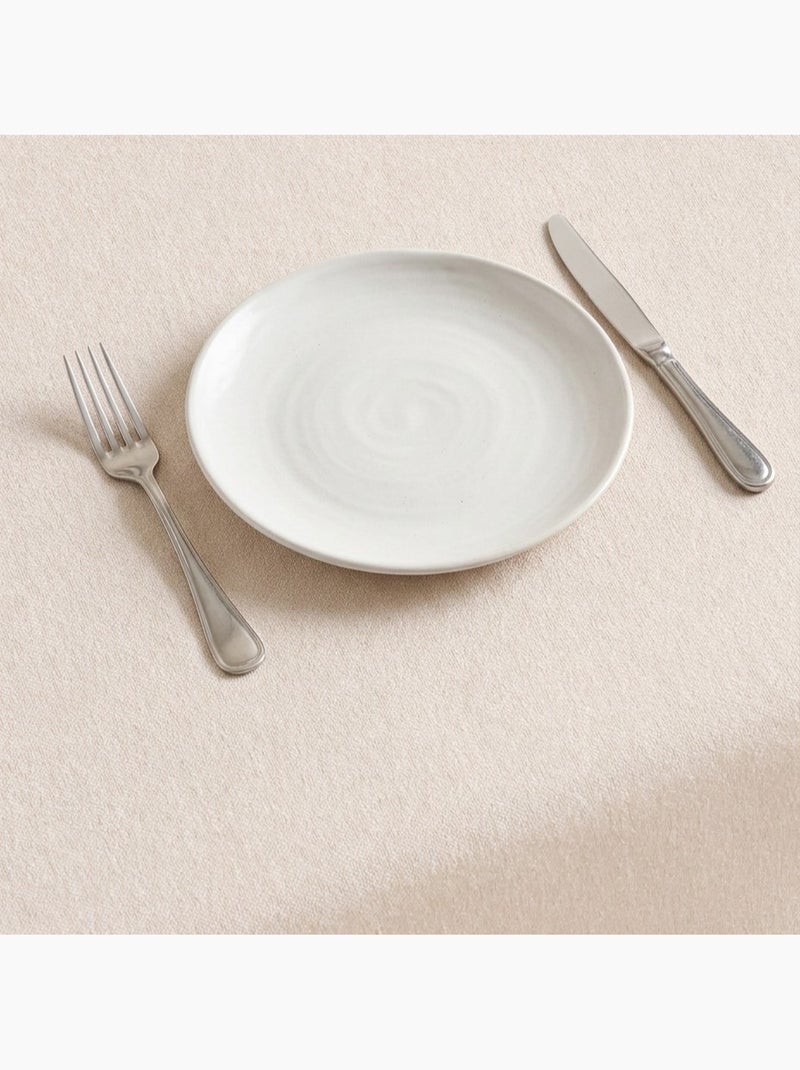 Nappe antitache unie, tissu chiné. Chute naturelle, toucher textile - Gamusi. Ecru - Kiabi
