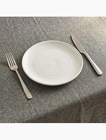 Nappe antitache unie, tissu chiné. Chute naturelle, toucher textile - Gamusi.