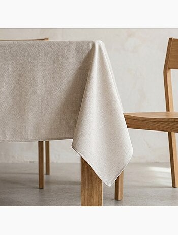 Nappe antitache unie, tissu chiné. Chute naturelle, toucher textile - Gamusi.