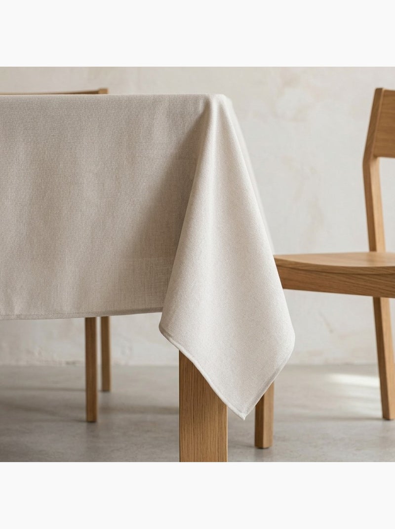 Nappe antitache unie, tissu chiné. Chute naturelle, toucher textile - Gamusi. Gris clair - Kiabi