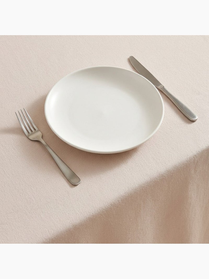 Nappe antitache unie, tissu chiné. Chute naturelle, toucher textile - Gamusi. Gris clair - Kiabi