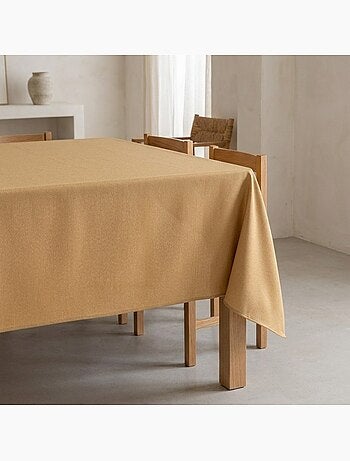 Nappe antitache unie, tissu chiné. Chute naturelle, toucher textile - Gamusi.