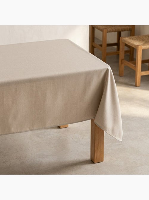 Nappe antitache unie, tissu chiné. Chute naturelle, toucher textile - Gamusi. - Kiabi