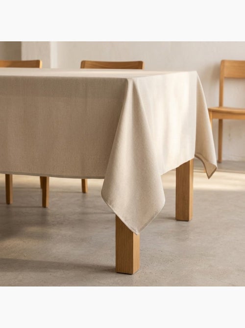 Nappe antitache unie, tissu chiné. Chute naturelle, toucher textile - Gamusi. - Kiabi