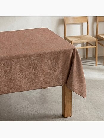 Nappe antitache unie, tissu chiné. Chute naturelle, toucher textile - Gamusi.