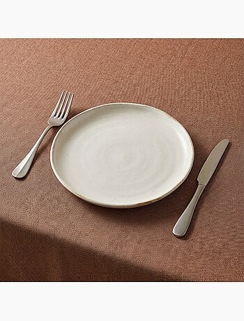 Nappe antitache unie, tissu chiné. Chute naturelle, toucher textile - Gamusi.