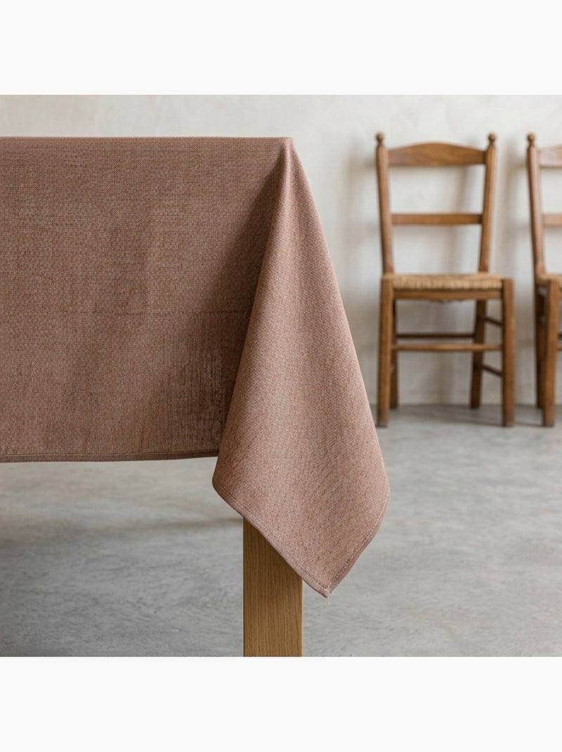 Nappe antitache unie, tissu chiné. Chute naturelle, toucher textile - Gamusi. Taupe - Kiabi