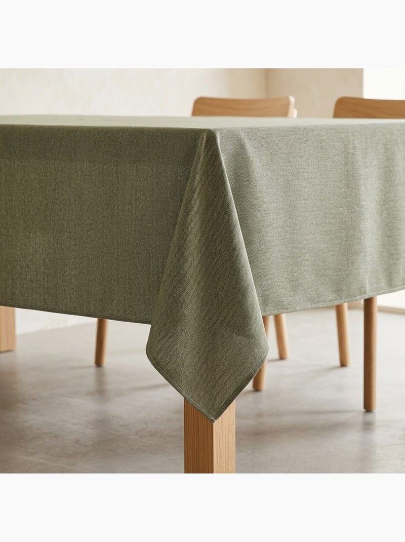 Nappe antitache unie, tissu chiné. Chute naturelle, toucher textile - Gamusi. Vert - Kiabi