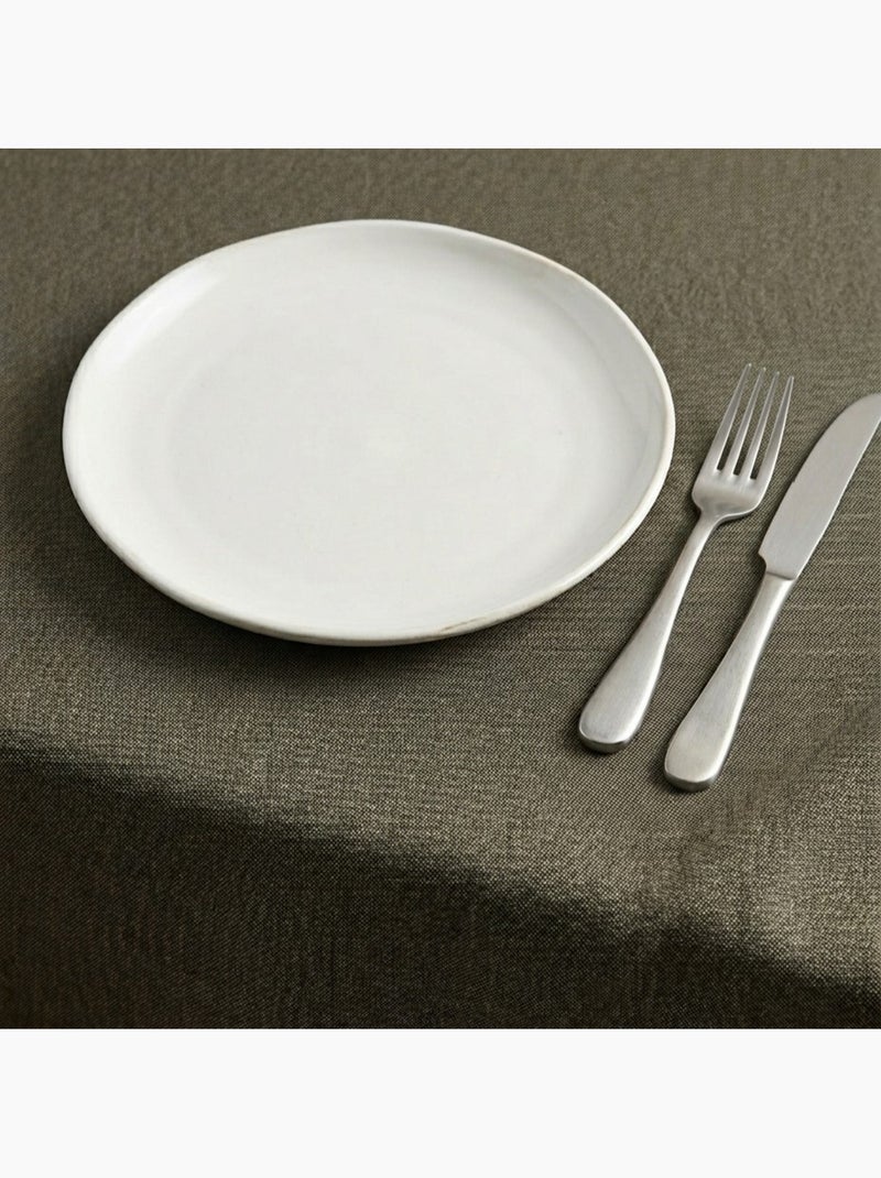 Nappe antitache unie, tissu chiné. Chute naturelle, toucher textile - Gamusi. Vert - Kiabi