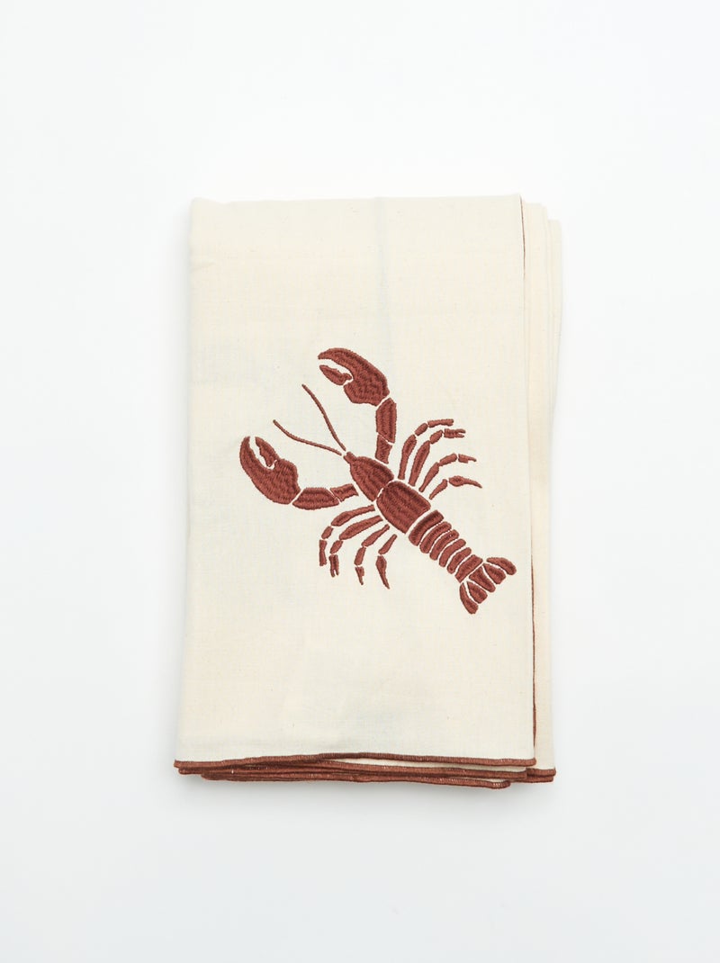 Nappe avec crabe brodé Beige - Kiabi