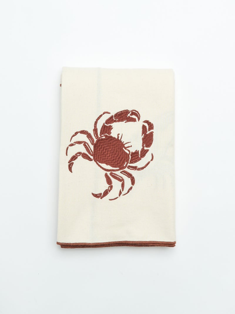 Nappe avec crabe brodé Beige - Kiabi