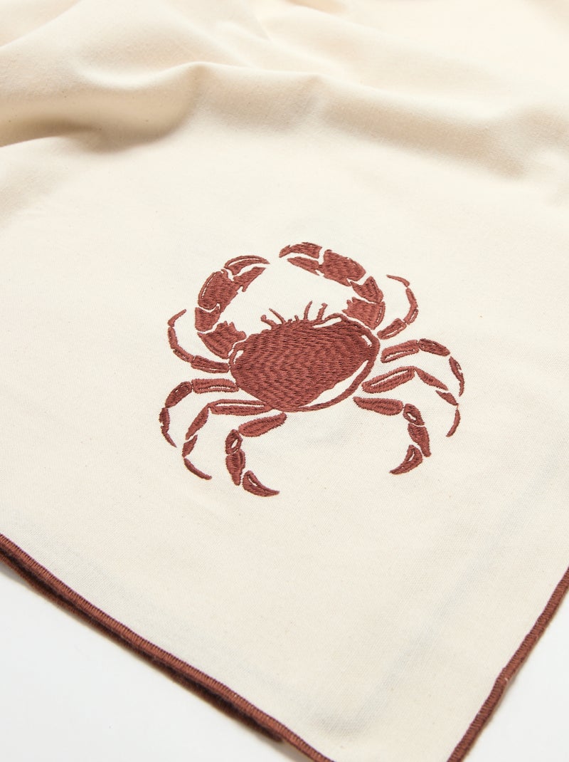Nappe avec crabe brodé Beige - Kiabi