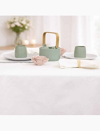 Nappe blanche en satin de coton 270 gr m² LUXE