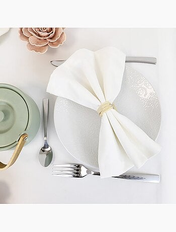 Nappe blanche en satin de coton 270 gr m² LUXE