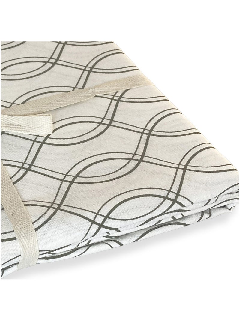 Nappe carrée imprimé géométrique déperlant 140 x 140 cm - Future Home Blanc Noir Blanc - Kiabi