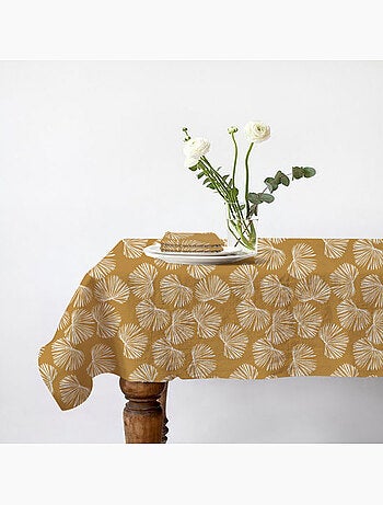 Nappe carrée imprimé végétal 140 x 140 cm + 2 serviettes 35 x 35 cm Future Home