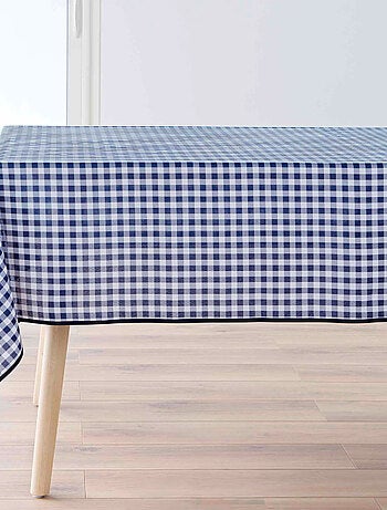 Nappe Carrée Infroissable Vichy Bleu Antitache