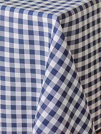 Nappe Carrée Infroissable Vichy Bleu Antitache